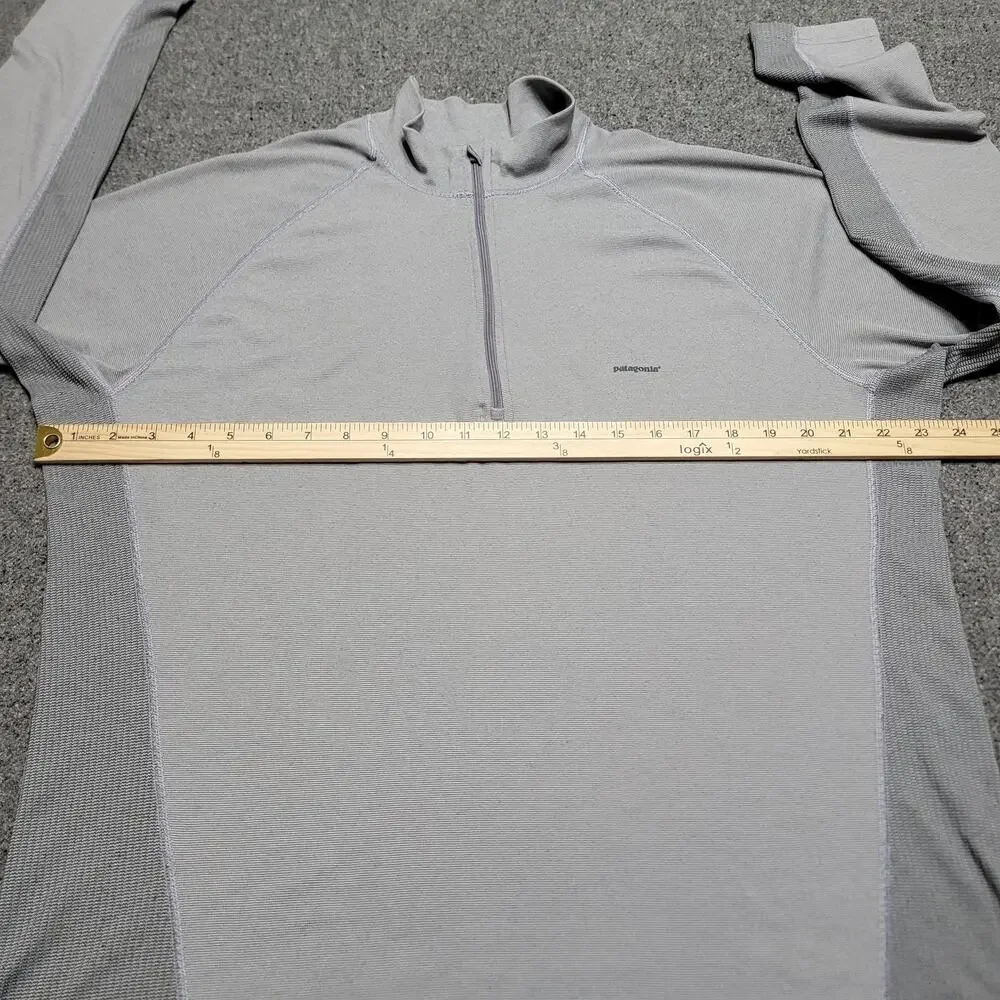 Patagonia Shirt Mens Extra Large Gray Performance Baselayer Quarter Zip Capilene
